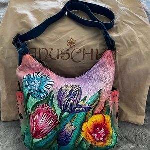 Anuschka handprinted leather handbag